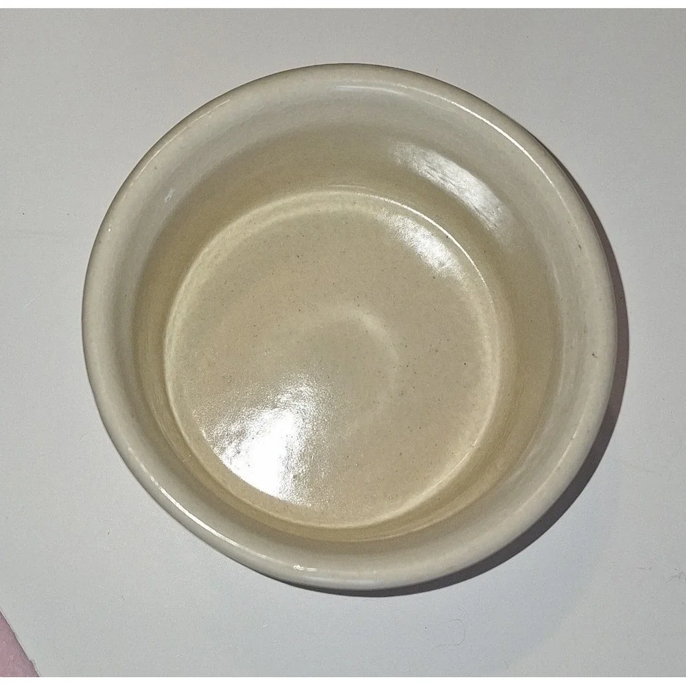 Vintage RRP Co Roseville Ohio Pottery Cream Stoneware Ramekin Custard Cup USA